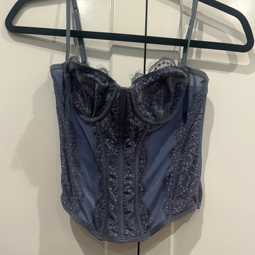 Urban Outfitters Lace Bustier in blue